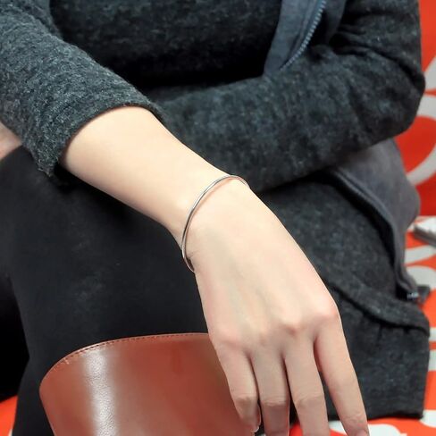 Minimalist Original 925 Sterling Silver Banglest Women DIY Stackable 1/2/3 ..Countless Set Bracelet 2MM Thick Diameter 60 mm -65 mm -68 mm Jewelry Gift Wife Girls Her in Kuwait