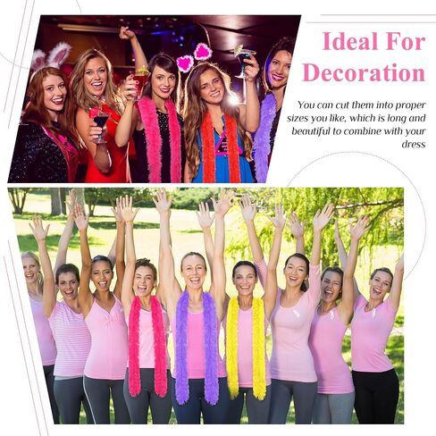 Xtinmee 12 Pcs 5 ft Feather Boas Artificial Fluffy Boas Decoration Feather Scarf for Women Girl Halloween Tea Party (Multicolor) in Saudi Arabia