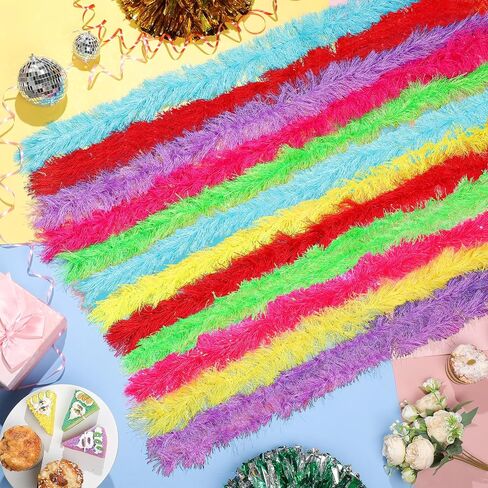 Xtinmee 12 Pcs 5 ft Feather Boas Artificial Fluffy Boas Decoration Feather Scarf for Women Girl Halloween Tea Party (Multicolor) in Saudi Arabia