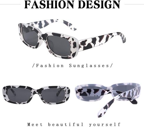 Dollger Rectangle Sunglasses for Women Men Trendy Retro Fashion Sunglasses UV 400 Protection Square Fram in Kuwait