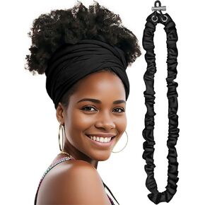 Stylish Satin Lined Open Turban for Unisex Women's Workout Headbands Non Slip Sport Sweatbands Yoga Hairbands for Travel Fitness