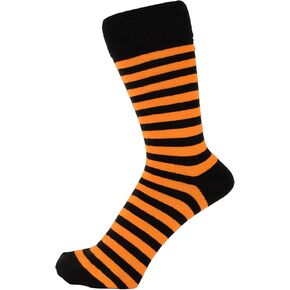 ZAKIRA Finest Combed Cotton Striped Dress Socks for Men, Women
