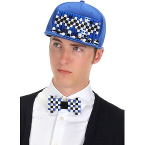 Customizable Interchangeable Building Block Snapback Hat, Flat Bill Baseball Cap - Stylish Entertainment and Fun Activity - Blue in Saudi Arabia