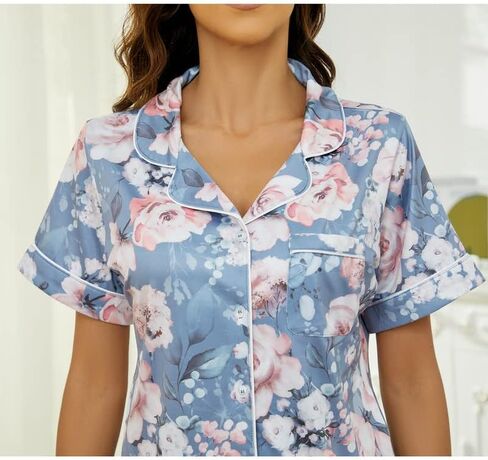 LYCY Womens Pajamas Set Floral, Printed Pajamas for Women Soft and Silky Sleepwear… in Kuwait