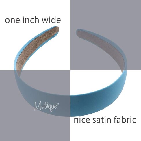 Motique Accessories 1 inch Satin Headband for Women and Girls - Red in Kuwait