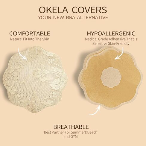 شريط رفع الثدي من Okela XL، شريط Boobytape الفوري للرفع، شريط الجسم للثدي الكبير كوب A-G مع بتلة الثدي من الدانتيل in Kuwait