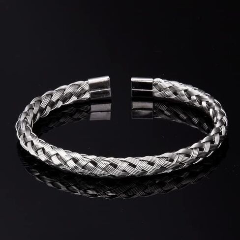 AIDUOMIRZER الفاخرة الرومانية الملكي تاج سحر الرجال سوار الفولاذ المقاوم للصدأ الهندسة Pulseiras الرجال مفتوحة قابل للتعديل أساور زوجين مجوهرات هدية in Kuwait