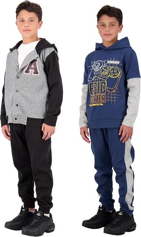 TONY HAWK 4 Piece Boys Jogger Sets for Kids 2 Pack Fleece Hoodie and Pull-On Sweatpants for Kids Skateboarding in Saudi Arabia