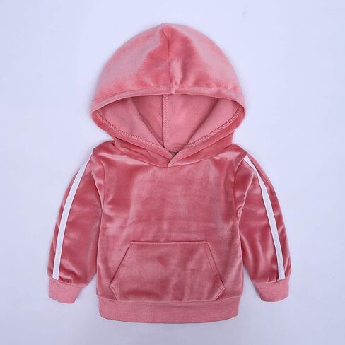 MYGBCPJS Boys Girls 2 Pcs Velvet Sweat Suit Outfits Toddler Kids Long Sleeve Pullover Hoodie + Elastic Waist Sweatpants Set in Kuwait