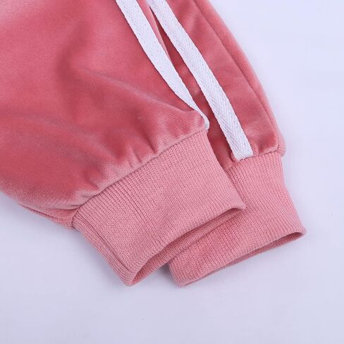 MYGBCPJS Boys Girls 2 Pcs Velvet Sweat Suit Outfits Toddler Kids Long Sleeve Pullover Hoodie + Elastic Waist Sweatpants Set in Kuwait