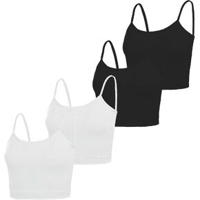 NEWITIN 4 Pack Spaghetti Strap Camisole Top Adjustable Strap Tank Top for Women Girls