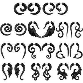 ZS 16g Graceful Tribal Spiral Fake Gauges Acrylic Ear Tapers Fake Plugs Horn Stud Earrings in Saudi Arabia