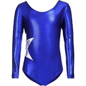 Zaclotre Girls Sparkling Stars Gymnastics Long Sleeve Leotards for Patriotic USA Kids in Saudi Arabia