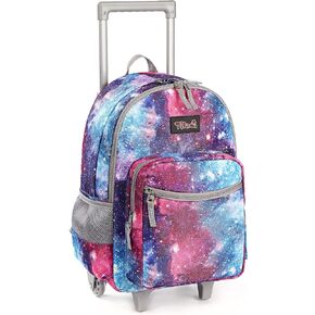 Tilami Rolling Backpack 18 inch Double Handle Wheeled Boys Girls Travel School Children Luggage Toddler Trip, Galaxy in Kuwait