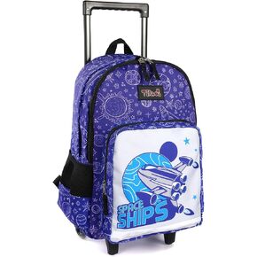 Tilami Rolling Backpack 18 inch Double Handle Wheeled Boys Girls Travel School Children Luggage Toddler Trip, Galaxy in Saudi Arabia