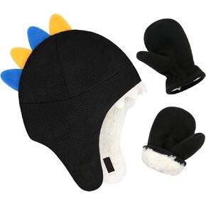 Baby Boy Sherpa Hats and Mittens Set Toddler Gloves Warm Fleece Winter Hat Baby Girl in Saudi Arabia