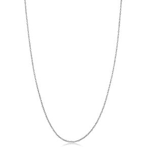 Kooljewelry 14k White Gold Rope Chain Barely-There Necklace For Women (0.7 mm, 0.9 mm, 1 mm or 1.3 mm) - Thin And Lightweight