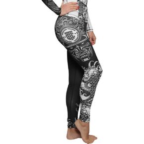 HARDCORE TRAINING Leggings Women Koi Compression Pants Fitness Yoga Pilates Gym Running No Gi Base Layer