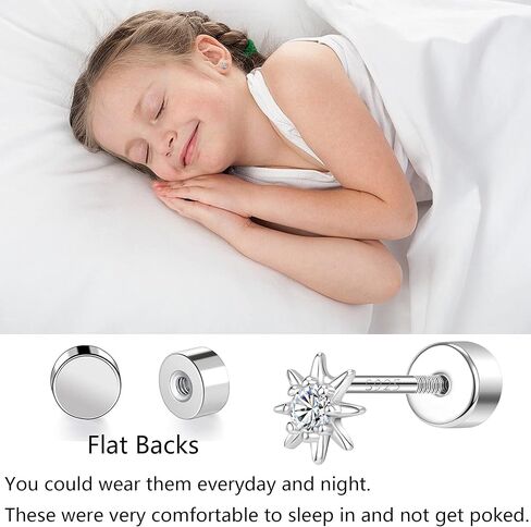 AoedeJ 925 Sterling Silver Earrings for Girls Screw Back Earrings for Girl Earrings With Screw Backs Women Earrings in Kuwait