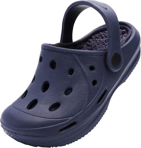 STQ Kids Garden Clogs with Backstrap | Slip on Boys Girls Water Sandals | Fuzzy Lined Slippers | Toddler, Little Kid, Big Kid in Saudi Arabia