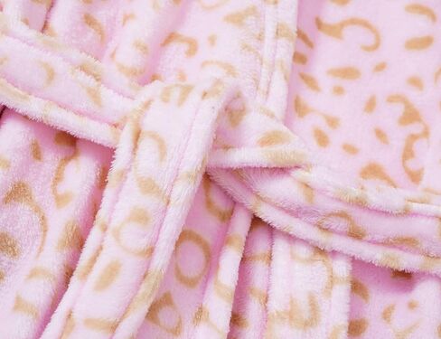 Topgal Leopard Cat Robe for Girls Fleece Toddler Kids Teen Hooded Bathrobe Size 4T-18 in Kuwait