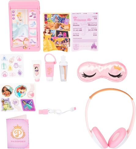 Disney Princess Travel Suitcase Play Set for Girls with Luggage Tag by Disney Princess Style Collection, 14 Pretend Play Accessories Pieces Including Travel Passport! For Ages 3+ in Saudi Arabia