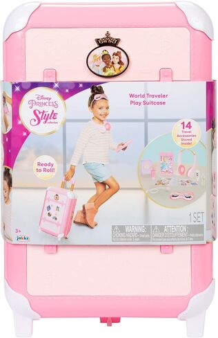Disney Princess Travel Suitcase Play Set for Girls with Luggage Tag by Disney Princess Style Collection, 14 Pretend Play Accessories Pieces Including Travel Passport! For Ages 3+ in Saudi Arabia
