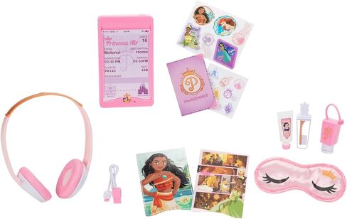 Disney Princess Travel Suitcase Play Set for Girls with Luggage Tag by Disney Princess Style Collection, 14 Pretend Play Accessories Pieces Including Travel Passport! For Ages 3+ in Saudi Arabia
