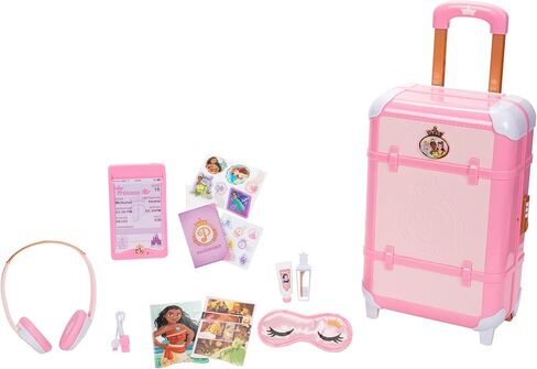 Disney Princess Travel Suitcase Play Set for Girls with Luggage Tag by Disney Princess Style Collection, 14 Pretend Play Accessories Pieces Including Travel Passport! For Ages 3+ in Saudi Arabia