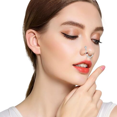 29 جهاز كمبيوتر شخصى من kwuncci، حاجز وهمي للأنف، طوق ذهبي فضي للنساء، أساور أنف أفريقية مثقوبة للأنف، مجوهرات أنف غير مثقوبة، مشبك على حلقة الأنف، أقراط أذن ذهبية فضية للنساء in Kuwait