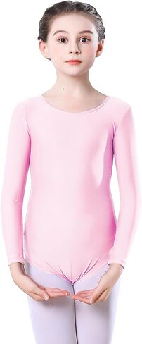 Girls' Team Basic Long Sleeve Leotard Gymnastics Ballet Dance Bodysuits for Kids (2-12Years) in Kuwait