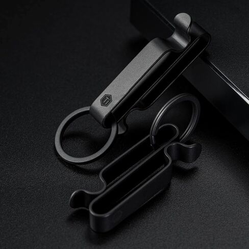 KeyUnity KM00 التيتانيوم حزام حلقة المفاتيح كليب مزدوج الجانب الإفراج السريع مفتاح حامل مع حلقة رئيسية قابلة للفصل in Kuwait