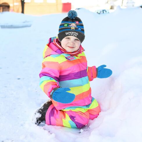 CoComelon Toddler Winter Hat and Snow Gloves for Toddler Set with Cute Mittens and Soft Beanie Adorable Outdoor Wear in Kuwait