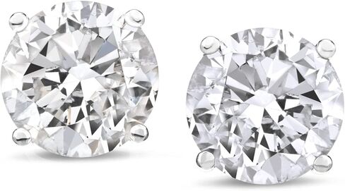 أقراط مرصعة بالألماس من مجموعة أمازون معتمدة من الذهب عيار 14 قيراط (1/4-2 قيراط، لون K-L، وضوح I1-I2) in Kuwait