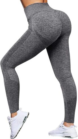 OMKAGI Women Scrunch Butt Lifting Leggings Seamless High Waisted Workout Yoga Pants in Kuwait