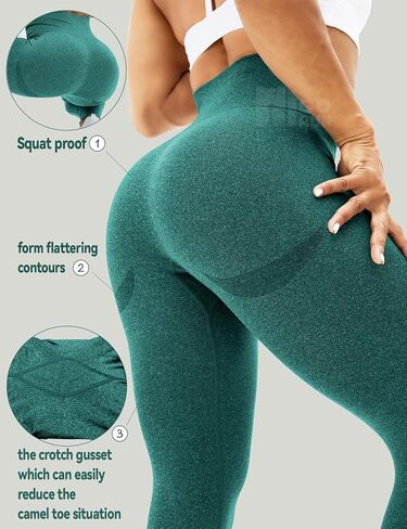 HIGORUN Women Seamless Leggings Smile Contour High Waist Workout Gym Yoga Pants in Kuwait