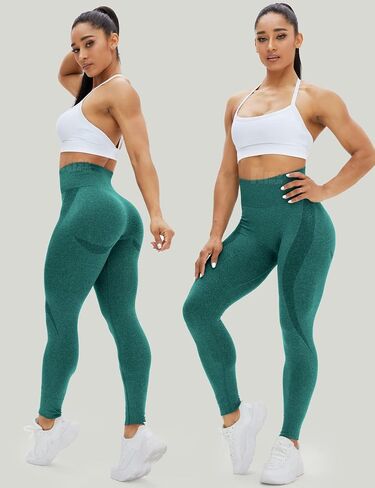 HIGORUN Women Seamless Leggings Smile Contour High Waist Workout Gym Yoga Pants in Kuwait