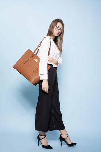 14-Inch Laptop Bag for Women, Professional Computer Bags - Laptop Purse with Padded Compartment - Fit Under Airplane Seat (Black) in Saudi Arabia