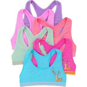 ToBeInStyle Girl’s Pack of 6 Fun Print Training Bras Top Wire-Free Non-Padded