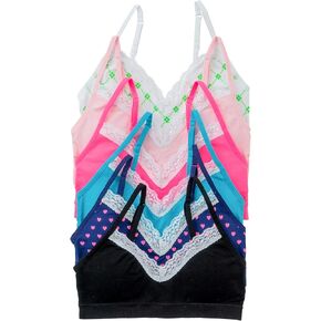Alyce Intimates Pack of 6 Seamless Girls Bra with Lace Trim & Adjustable Straps in Saudi Arabia
