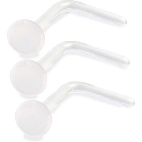 20g Nose Piercing Jewelry Clear Retainer Bioflex Flexible Bendable Nostril L Shaped Screw Stud Piercing Jewelry