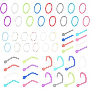Stuppendux 20G 0.8mm Clear Nose Studs Retainers Nose Piercing Retainer Mix Color Body Jewelry Piercing for Women Men in Saudi Arabia