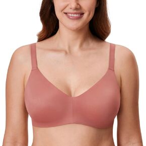 DELIMIRA Women's Minimizer Bras Seamless Plus Size Full Coverage Underwire Unlined Bra