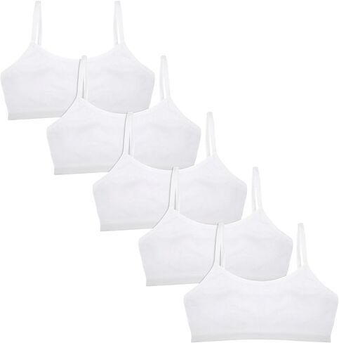 Donella Training Bra for Girls - Cotton Crop Cami for Girls Bralette 5-Pack, Age: 10-15 in Saudi Arabia