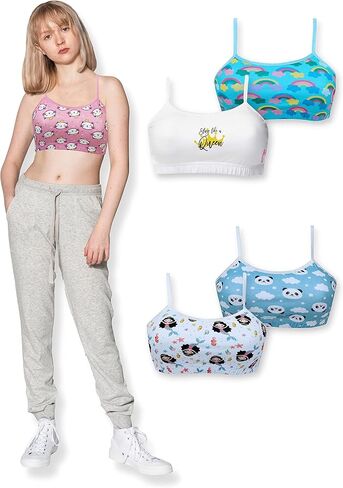 حمالات صدر للتدريب من القطن للفتيات من DChica مع حمالة صدر رياضية للمراهقين بطبقة أمامية واحدة in Kuwait