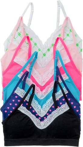Alyce Intimates Pack of 6 Seamless Girls Bra with Lace Trim & Adjustable Straps in Kuwait