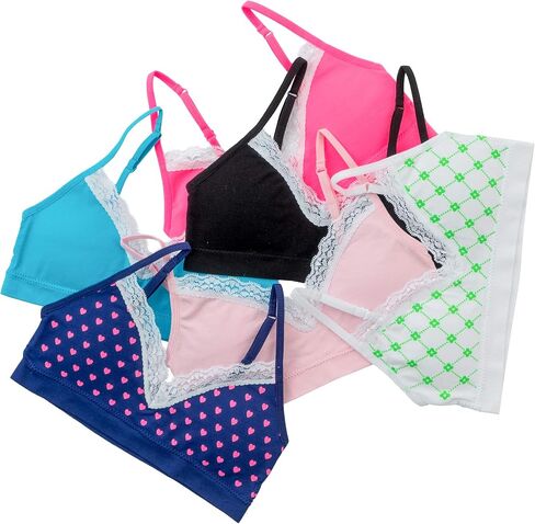 Alyce Intimates Pack of 6 Seamless Girls Bra with Lace Trim & Adjustable Straps in Kuwait