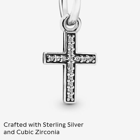 PANDORA Jewelry Sparkling Cross Dangle Cubic Zirconia Charm in Sterling Silver, With Gift Box in Saudi Arabia