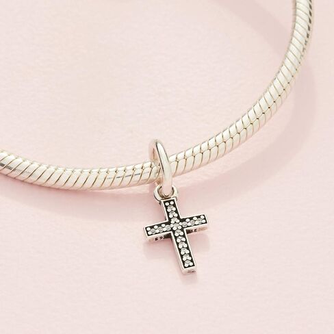 PANDORA Jewelry Sparkling Cross Dangle Cubic Zirconia Charm in Sterling Silver, With Gift Box in Saudi Arabia