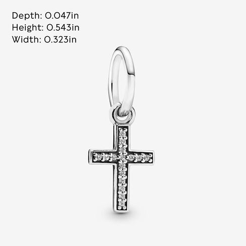 PANDORA Jewelry Sparkling Cross Dangle Cubic Zirconia Charm in Sterling Silver, With Gift Box in Saudi Arabia